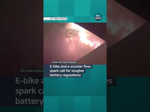 E-bike and e-scooter fires spark call for tougher battery regulations #itvnews #escooter #fire