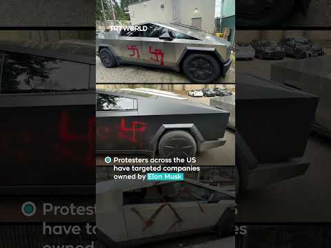 Two men carve swastika on Tesla Cybertruck in NY