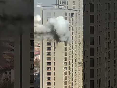 Illegal lithium batteries causes huge explosion in apartment tower