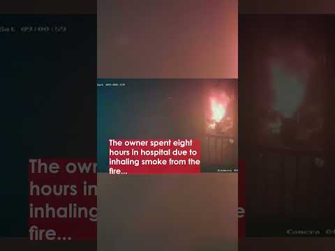 Dramatic Moment E-Scooter Bursts into Flames While Charging
