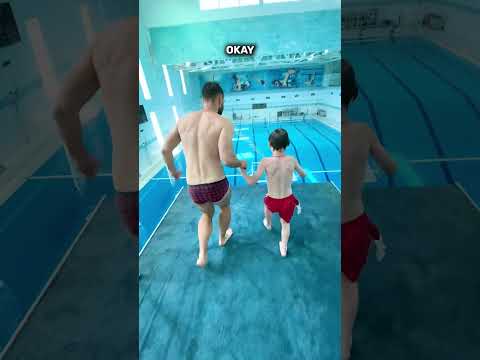 Son and Dad at the swimming pool 😳 Part 1 #swimming #waterpark #sonanddad