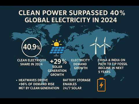 Clean Power Reaches 40%: Global Electricity Review 2025
