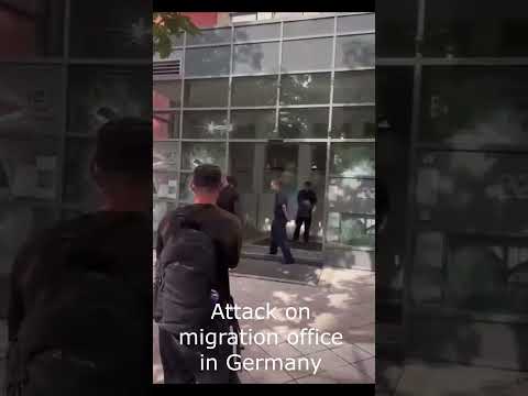 Attack on migration office in Germany #germany #migrants #attack #fight #shorts #short #shortvideo