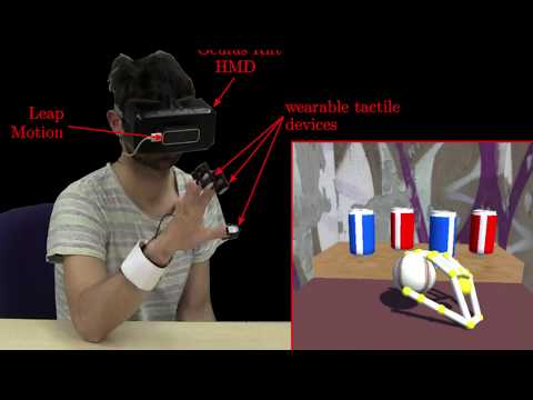 Touching virtual objects with wearable haptics