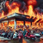 Unbelievable Garage Blaze! Scooters Spark Massive Fire in Cuba