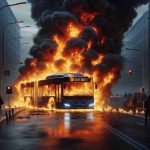 Shocking Incident: Electric Bus Engulfed in Flames