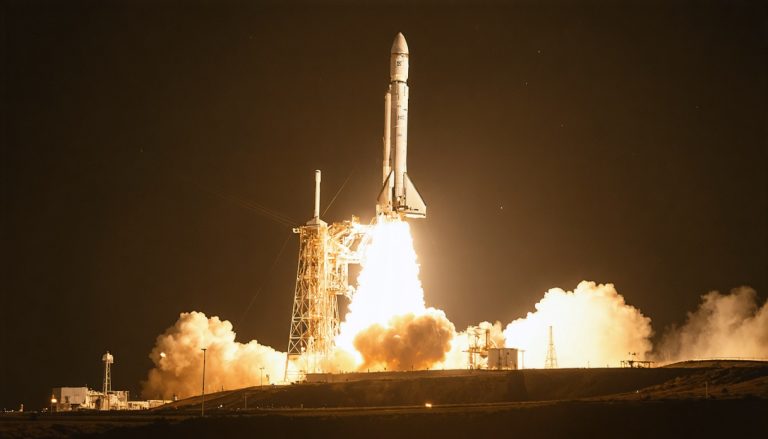 Witness the Cosmic Symphony: SpaceX Rocket Launch Illuminates the Night Sky